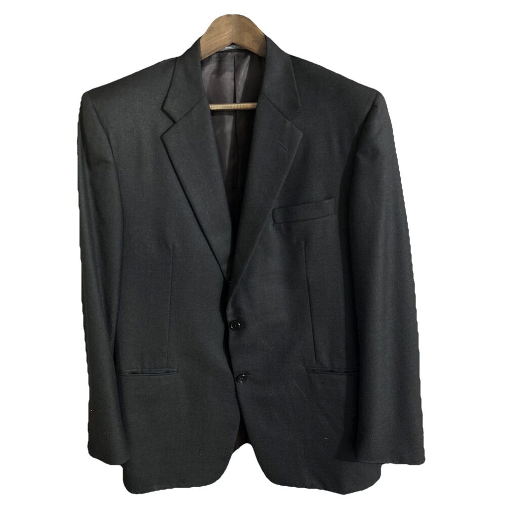 Hickey Freeman X Loro Piana Tasmanian 120's Men’s Sz 44R Charcoal 2pc Suit